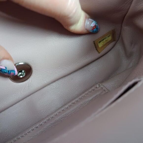 Chanel Waterfall Pastel Pink Multi Color Squin Flap Shoulder Crossbody Bag Full - Picture 12 of 16